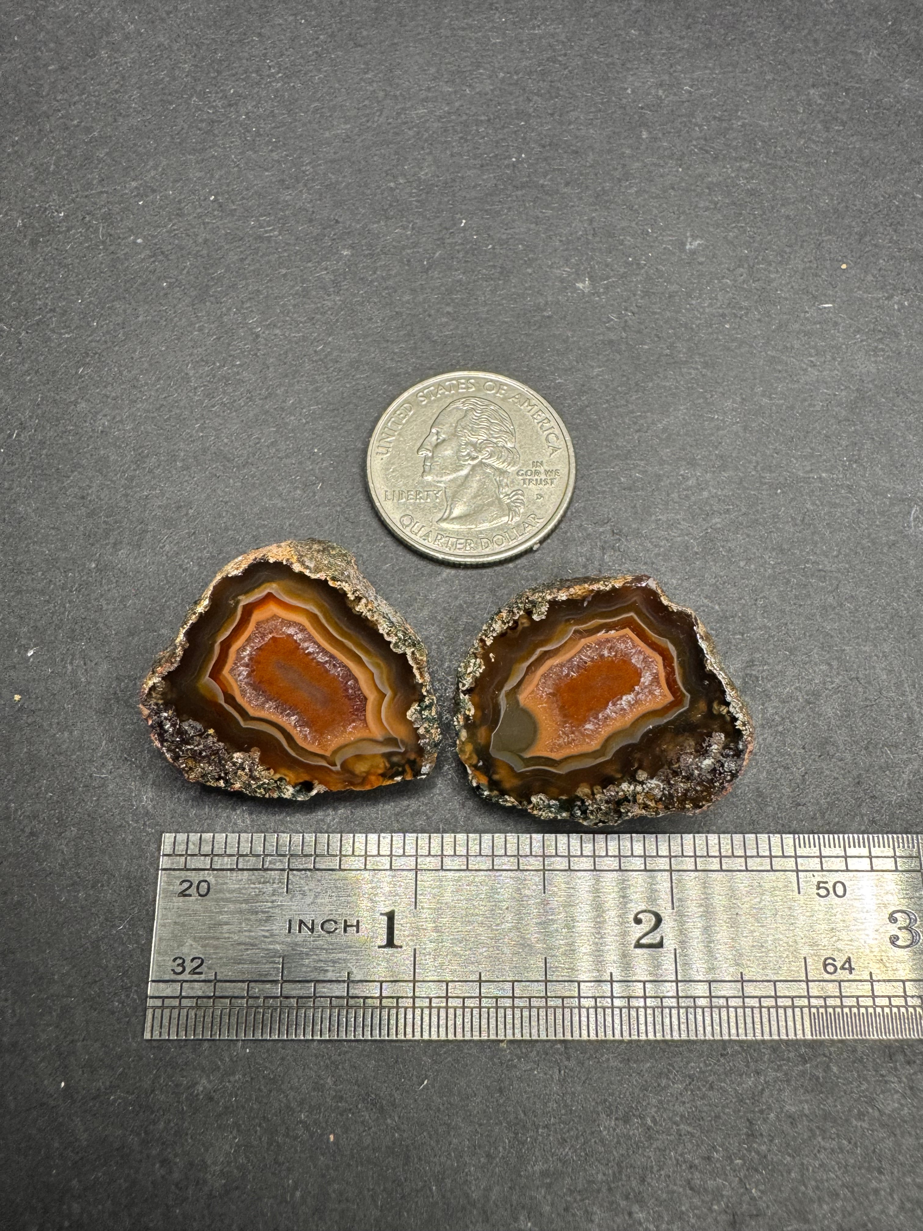 Small Polished Malawi Agate Pair